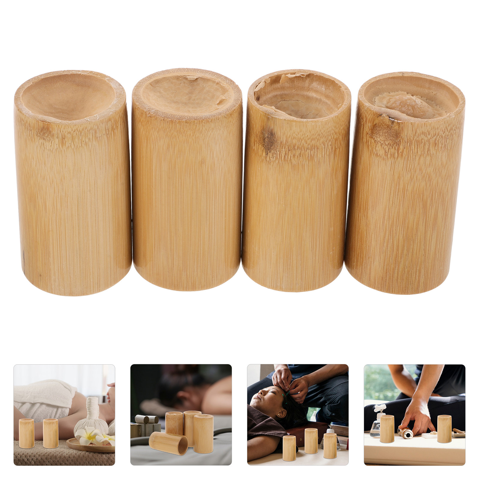 4Pcs Bamboo Cupping Cups Chine - Cupping Therapy Set review and price