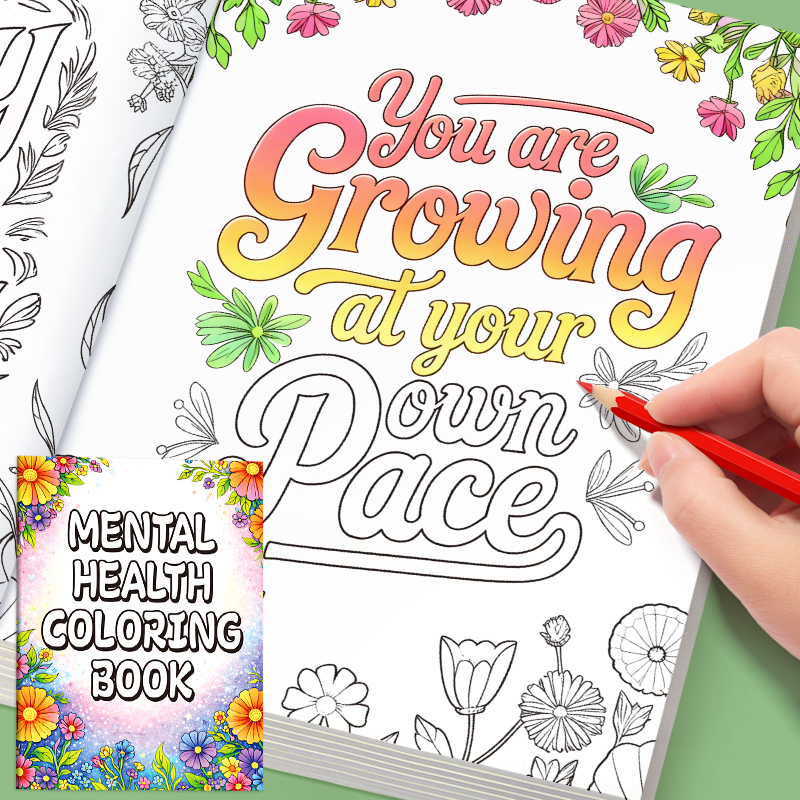 32 Pages Happy Mind Coloring B - Health Wellness Quotes review and price